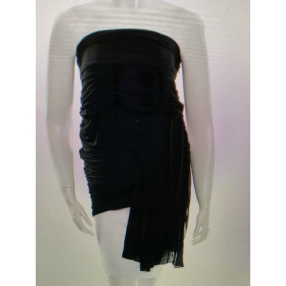 NWT Jay Ahr medium strapless, ruched black top - Picture 1 of 10